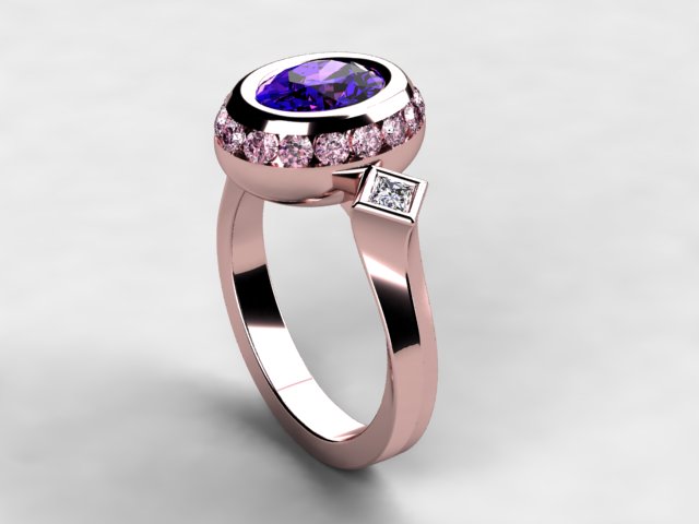 Christopher Michael Designed Ring with Oval Tanzanite