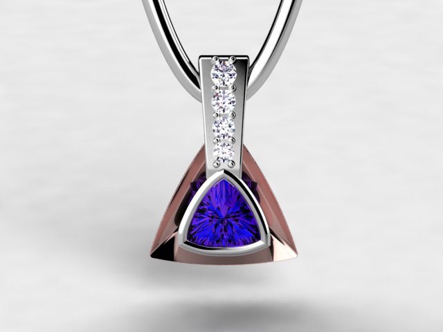 Christopher Michael Designed Trilliant Two Tone Pendant