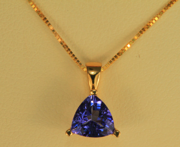 Tanzanite Pendant White or Yellow Gold
