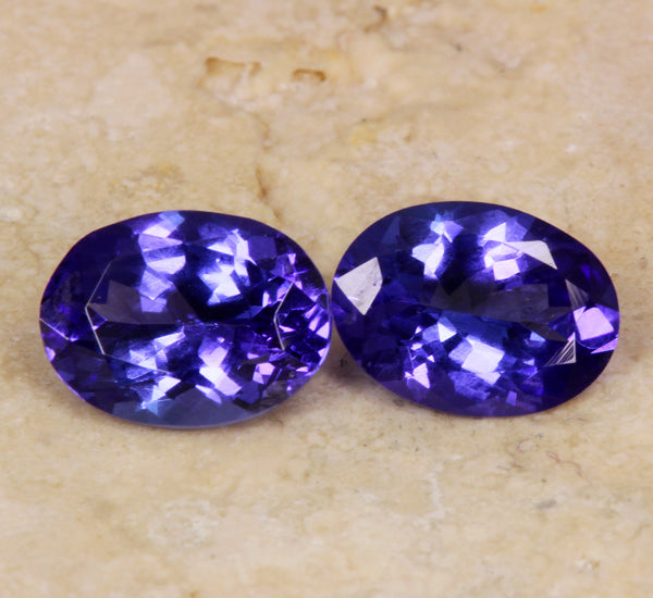 AAA Oval Tanzanite Pair 2.81 Carat BVV Color