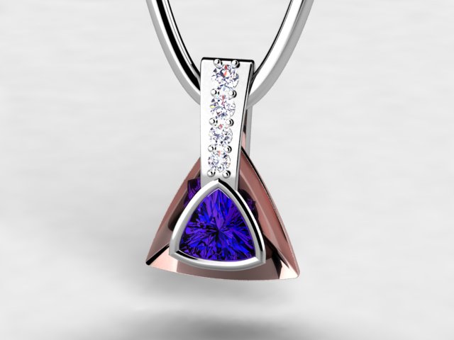 Christopher Michael Designed Trilliant Two Tone Pendant