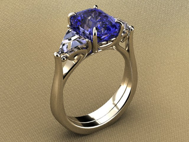 Christopher Michael Tanzanite With Trilliant Side Stones