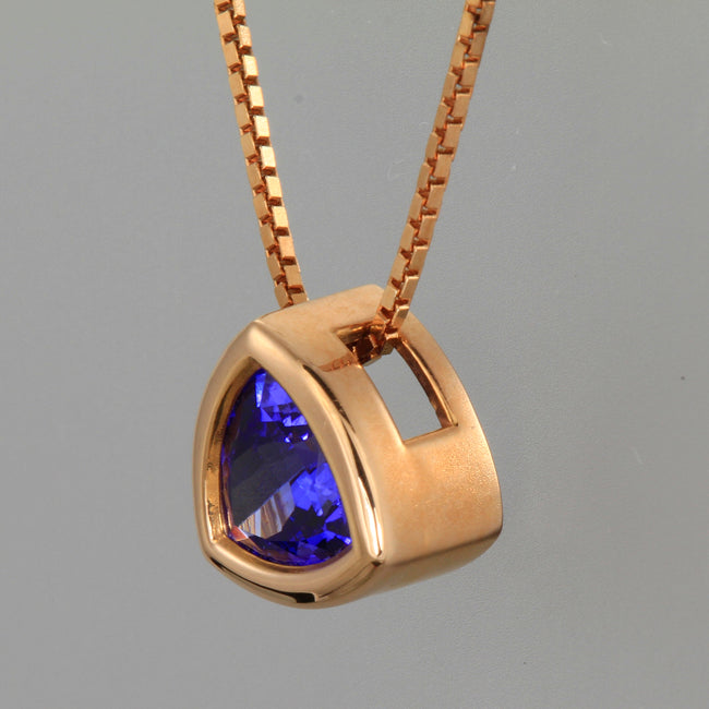 Rose Gold Tanzanite Pendant 1.14 Carat VBV Color
