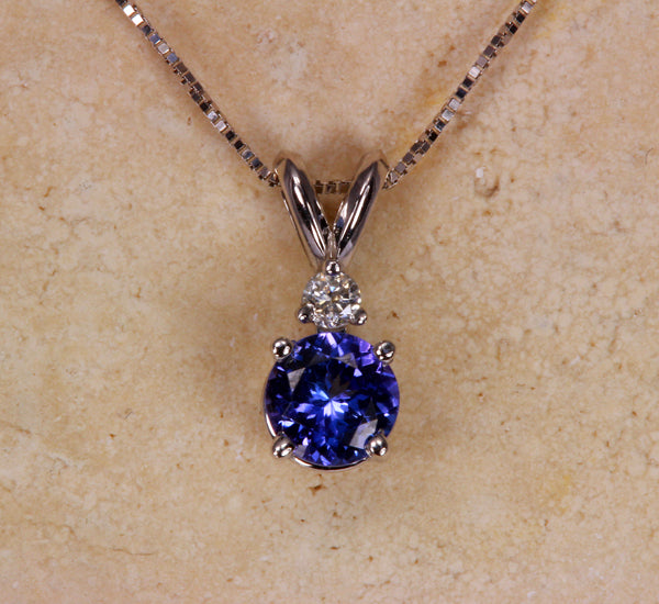 Tanzanite Pendant .73 Carat Violet Blue Intense Color