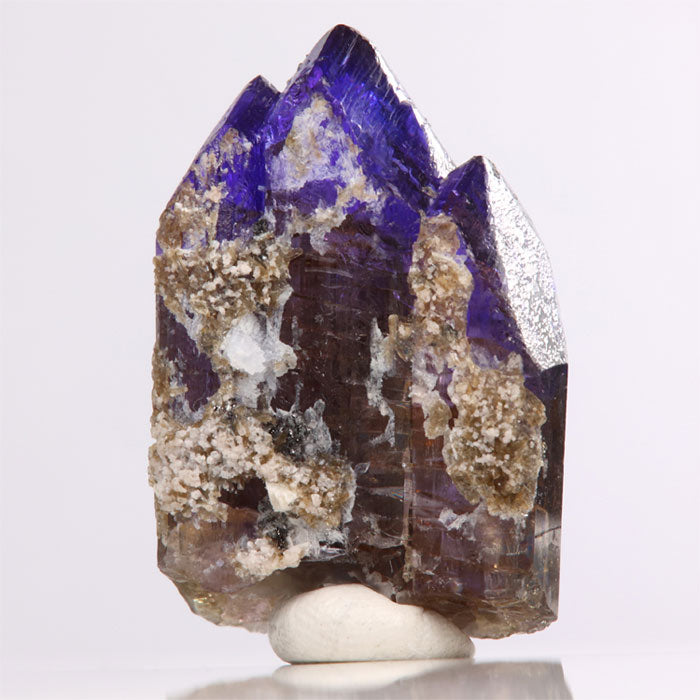 Raw tanzanite crystal cluster