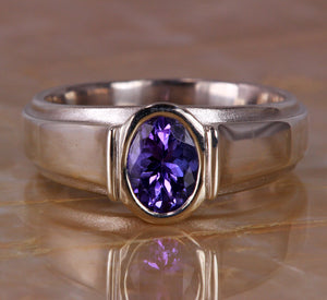 Sterling Silver Ring by Christopher Michael with .91 Carat Intense Color Tanzanite