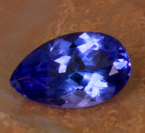 Tanzanite Pear Shaped 1.02 Carat Violet Blue Moderate Color