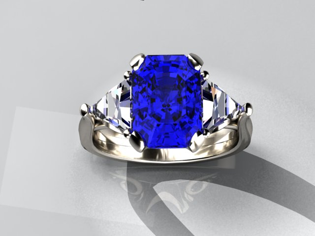 Christopher Michael Tanzanite With Trilliant Side Stones