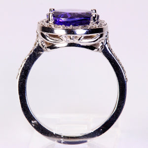 East West Oval Tanzanite and Diamond Ring