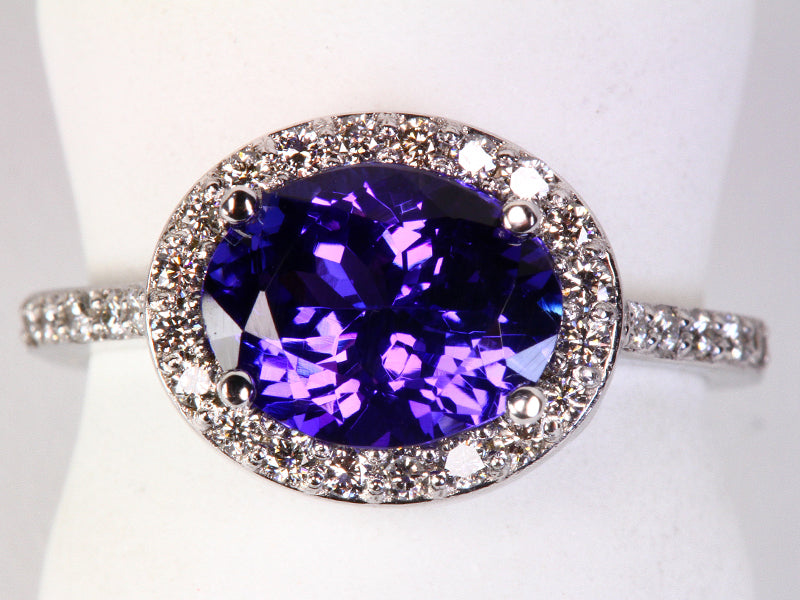 East West Oval Tanzanite and Diamond Ring