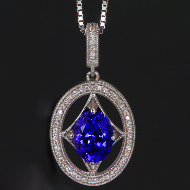 Tanzanite and Diamond Pendant 2.06 Carats