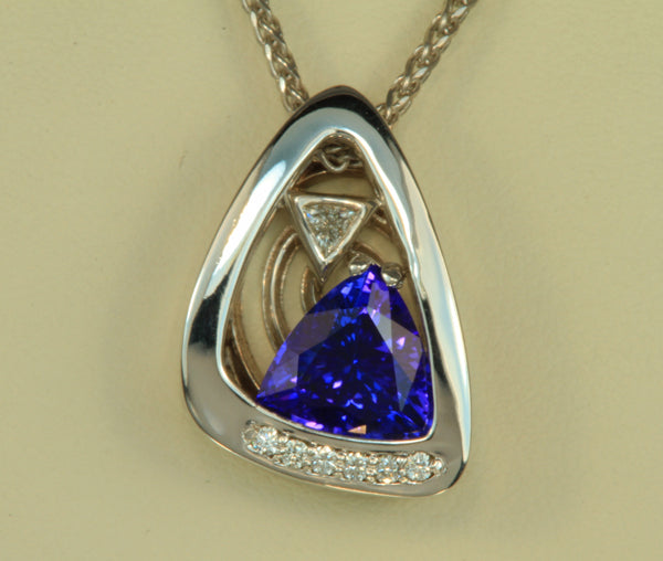 trilliant tanzanite pendant (Please Contact Us For Pricing Information price dependant upon stone size and metal used)