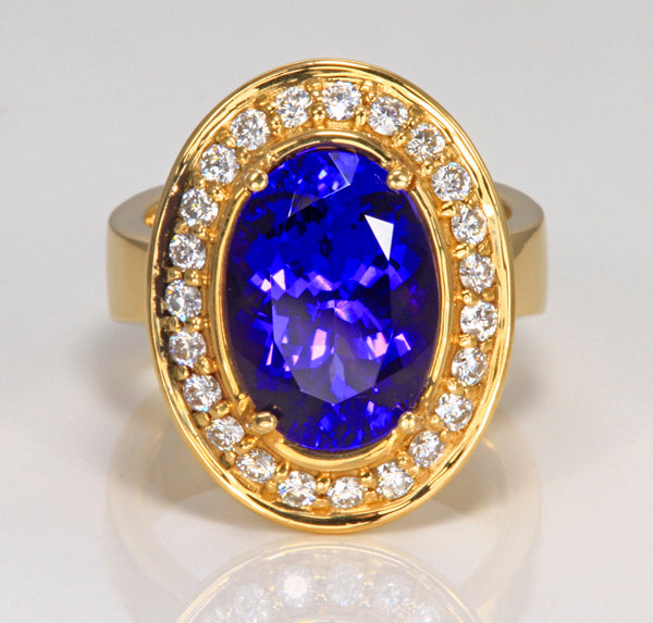 Tanzanite Ring 6.08 Ct Exceptional Color