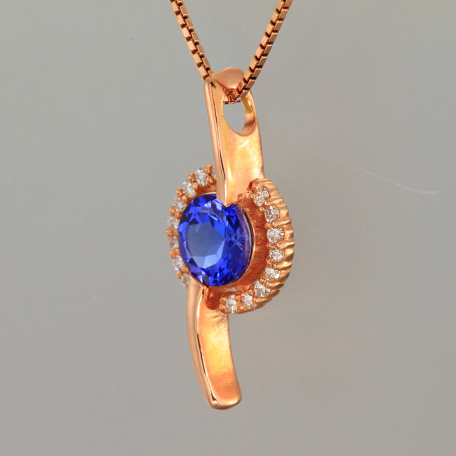 Tanzanite Pendant in Rose Gold