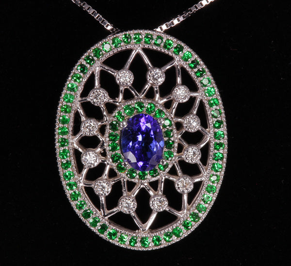 White Gold Tanzanite Pendant 1.30 Carat