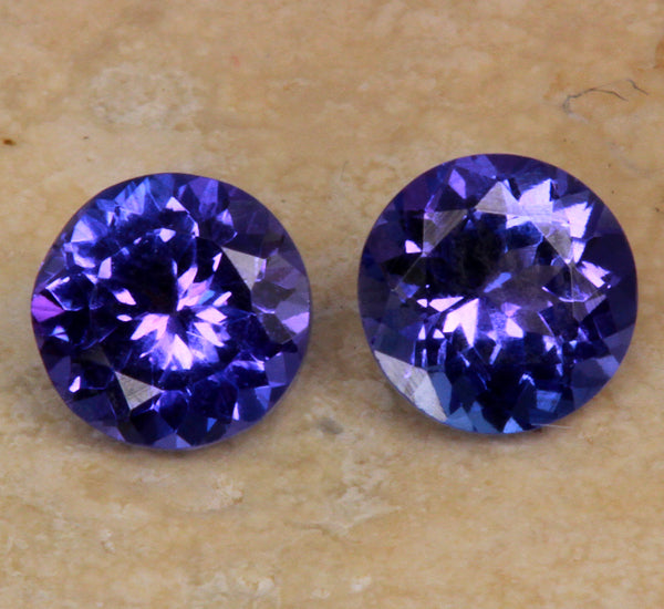 tTanzanite Pair 1.48 Carat Blue Violet Vivid Color