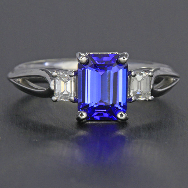 Tanzanite Emerald Cut With Emerald Cut Diamonds