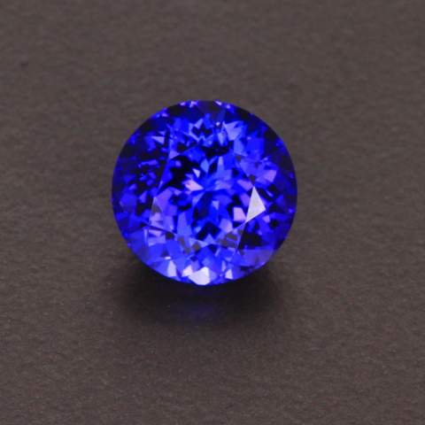 Violet Blue Round Brilliant Cut Tanzanite Gemstone 2.87 Carats