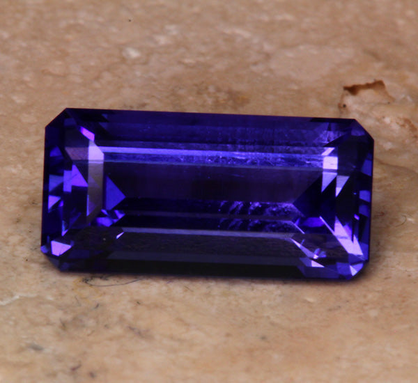 Emerald Cut Tanzanite 3.13 Carat Blue Violet Exceptional Color