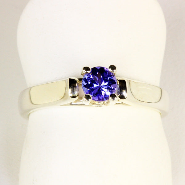 Sterling Silver Tanzanite Ring .42 Carat BVI Color