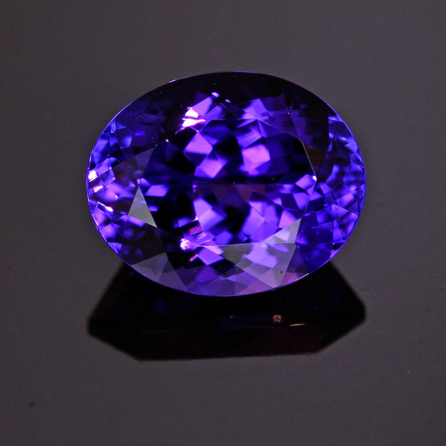Exceptional Color Oval Tanzanite 3.43 Carats