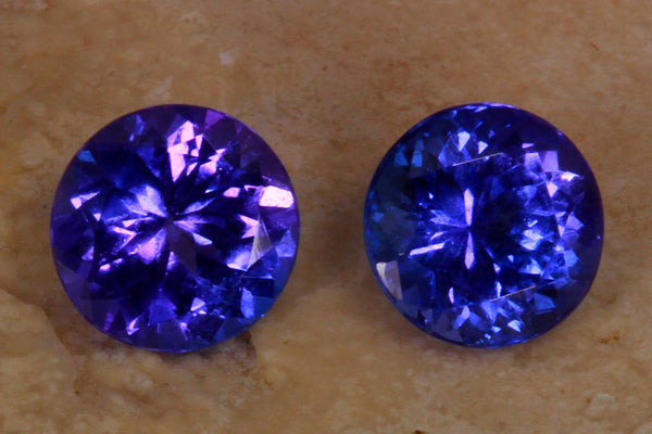 Tanzanite Pair 1.32 Carat Blue Violet Vivid Color