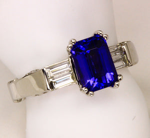 Tanzanite Ring Designed By Christopher Michael 2.02 Carat BVE Color