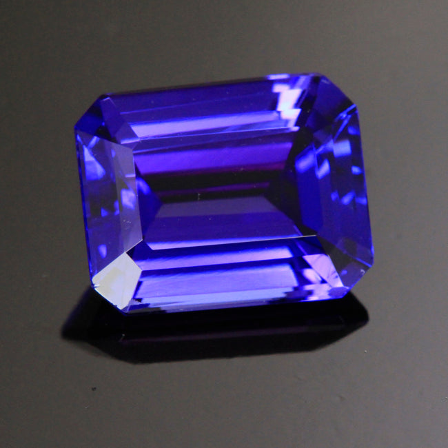Exceptional Color Tanzanite Emerald Cut 3.18 Carats