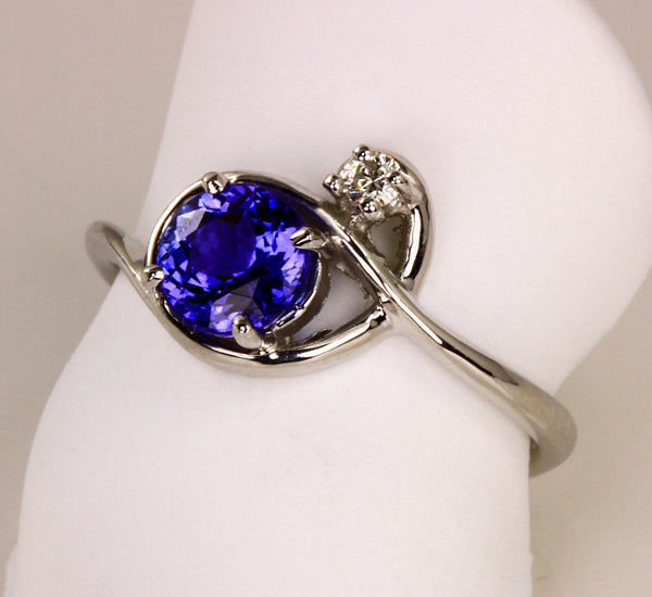 Tanzanite Ring by Christopher Michael Designed in White Gold Tanzanite