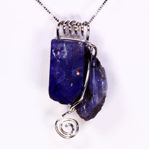 Wire Wrapped Tanzanite Crystal Pendant