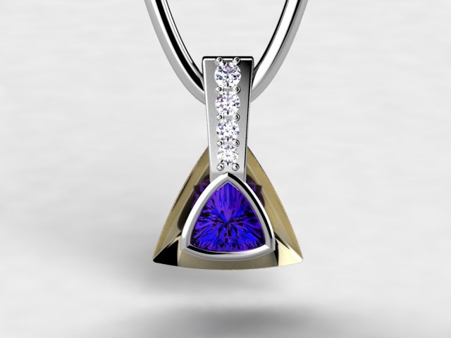 Christopher Michael Designed Trilliant Two Tone Pendant