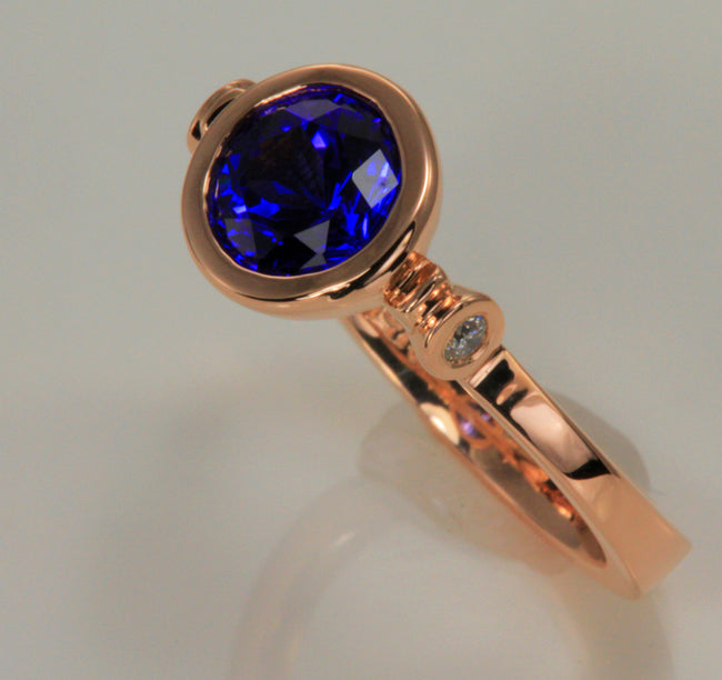 tanzanite ring in rose gold