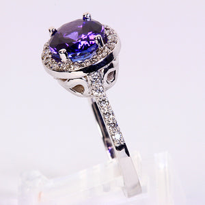 East West Oval Tanzanite and Diamond Ring