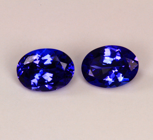 AAA Oval Tanzanite Pair 2.81 Carat BVV Color