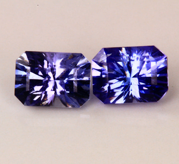 AAA Tanzanite Pair 1.20 Carat Blue Violet Moderate Color
