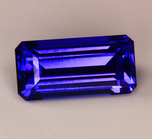 Emerald Cut Tanzanite 3.13 Carat Blue Violet Exceptional Color