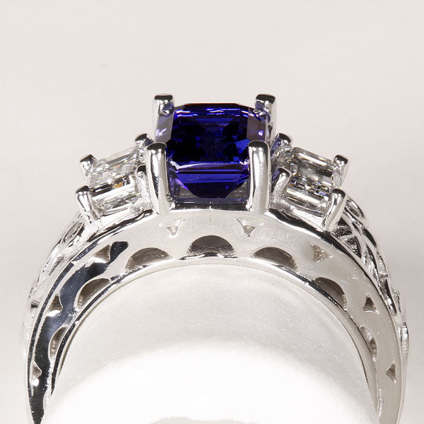 Tanzanite Ring Designed By Christopher Michael 1.88 Carat BVE Color