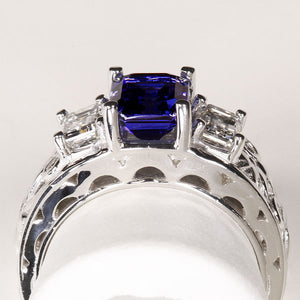 Tanzanite Ring Designed By Christopher Michael 1.88 Carat BVE Color