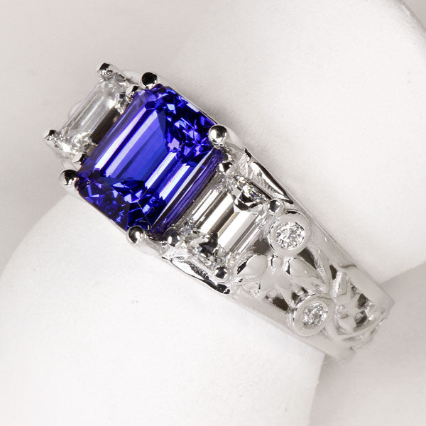 Tanzanite Ring Designed By Christopher Michael 1.88 Carat BVE Color