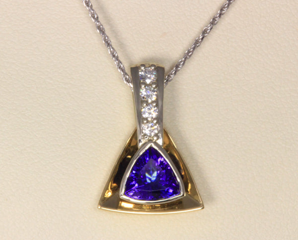 Christopher Michael Designed Trilliant Two Tone Pendant 