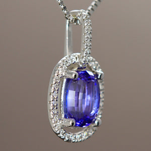 Large Tanzanite & Diamond Pendant 4.64 Carats