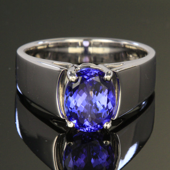 Wide Cathedral Tanzanite Ring 2.38 Carats
