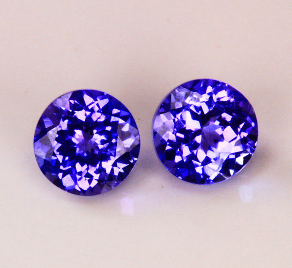 Tanzanite Pair 1.51 Carat Blue Violet Intense Color