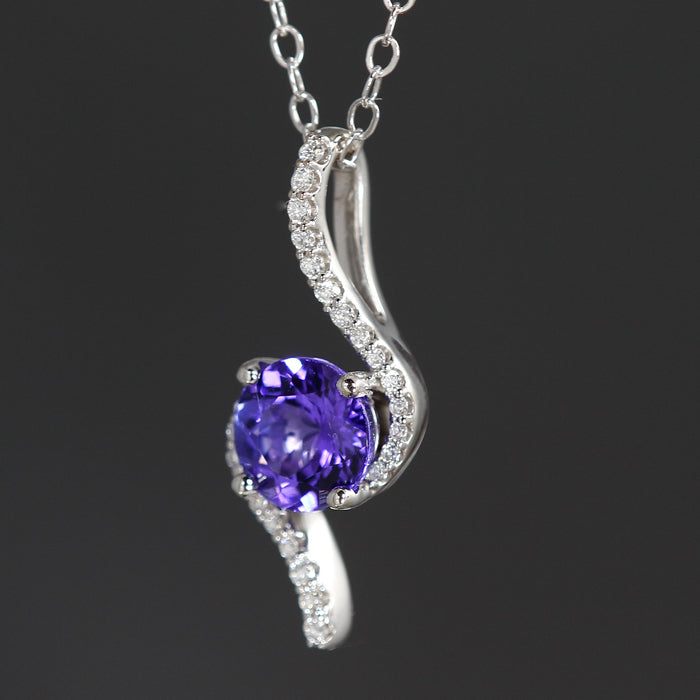 Tanzanite & Diamond Swirl Pendant