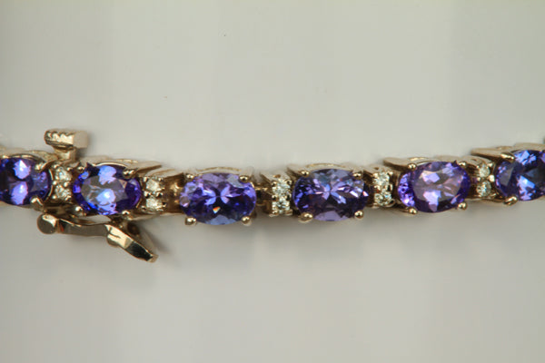 Tanzanite Bracelet With Over 11 carats of Intense Color Tanzanites