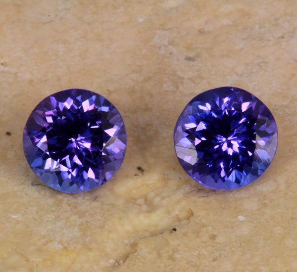 Tanzanite Pair 1.95 Carat Blue Violet Vivid Color