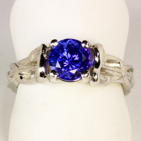 Tanzanite Ring Designed By Christopher Michael 1.73 Carat BVE Color