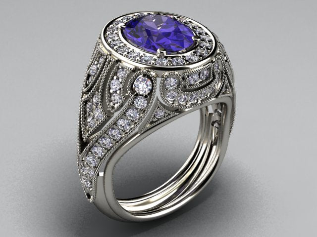 Diamond and  Tanzanite Ring