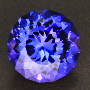 Violet Blue Round Brilliant Cut Tanzanite Gemstone 2.98 Carats