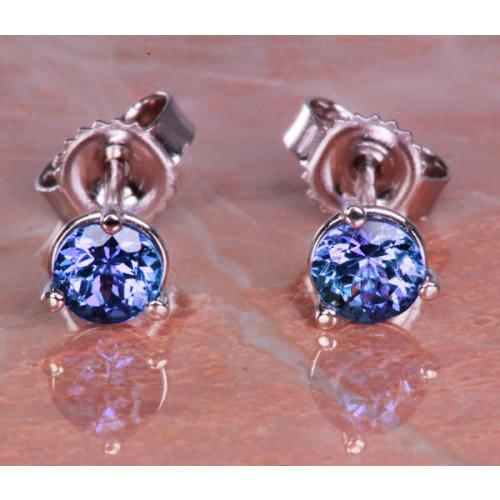 14kt Gold Tanzanite Stud Earrings 5mm